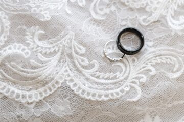 Photo black lace dress accessories